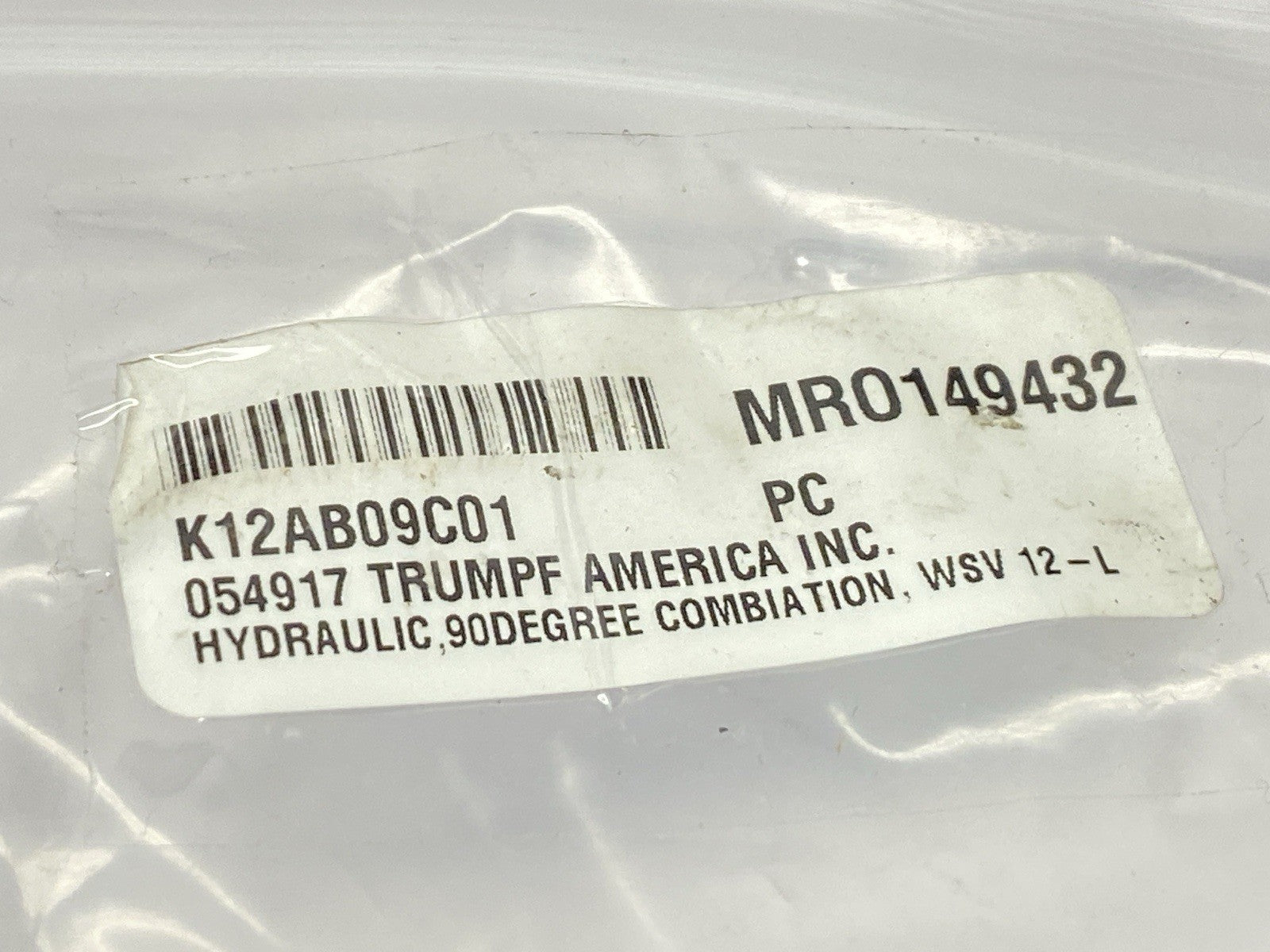 Trumpf 054917 Hydraulic 90 Degree Fitting WSV 12-L - Maverick Industrial Sales