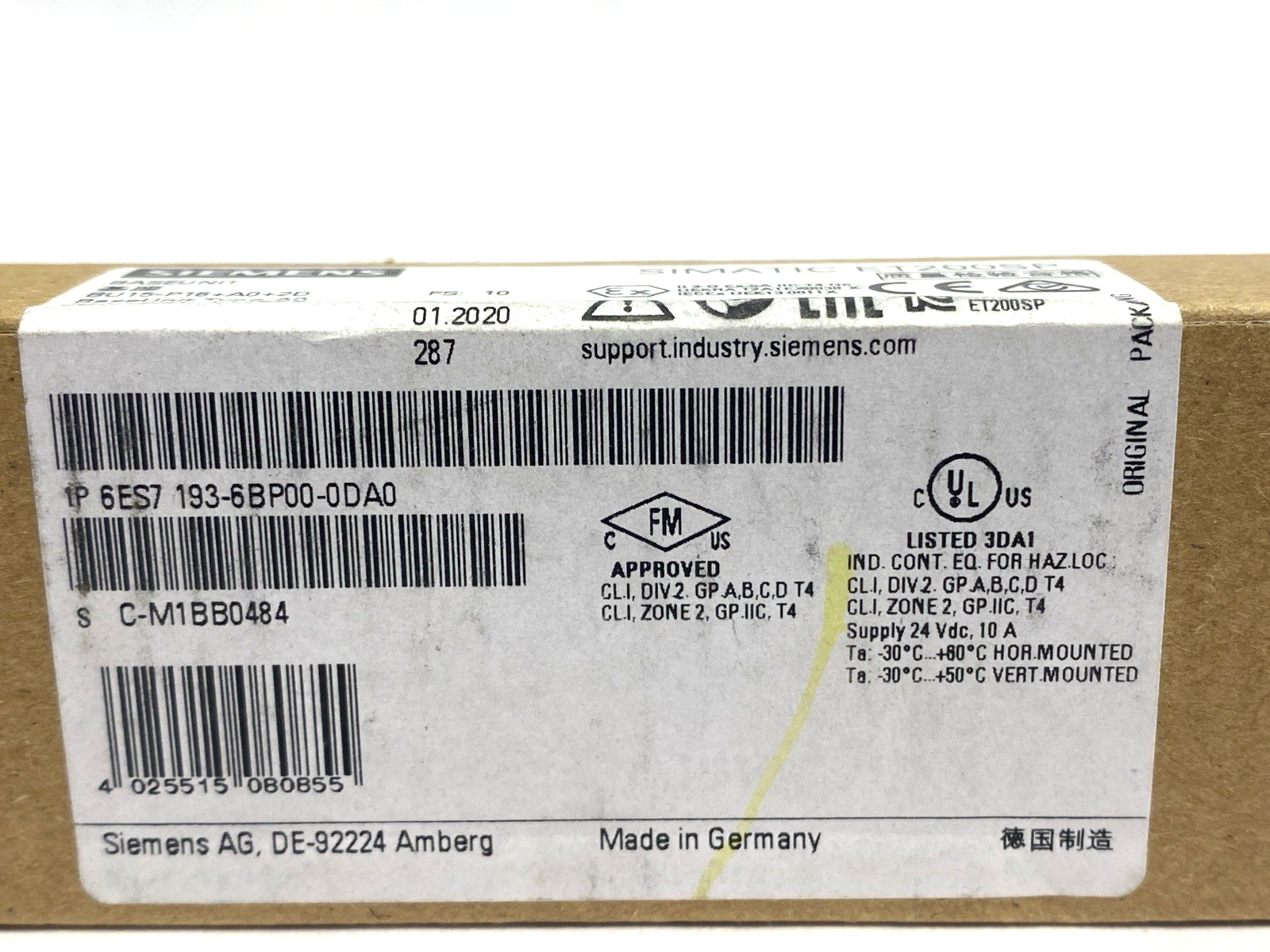 Siemens 6ES7 193-6BP00-0DA0 SIMATIC ET200SP Base Unit BU Type A0 - Maverick Industrial Sales