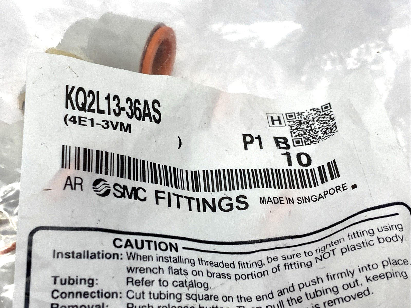 SMC KQ2L13-36AS Male Elbow Fitting 1/2" Tube O.D. 3/8" NPT 10-PACK - Maverick Industrial Sales