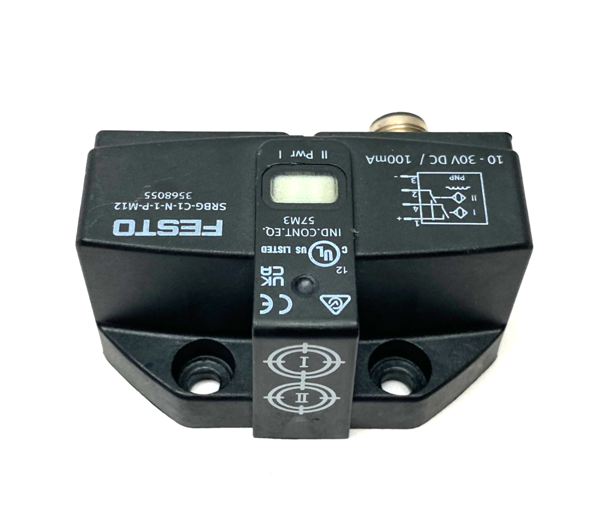 SRBG-C1-N-1-P-M12 | Festo Inductive Sensorbox, Angular PNP N/O Contact, 3568055 - Used - Maverick Industrial Sales