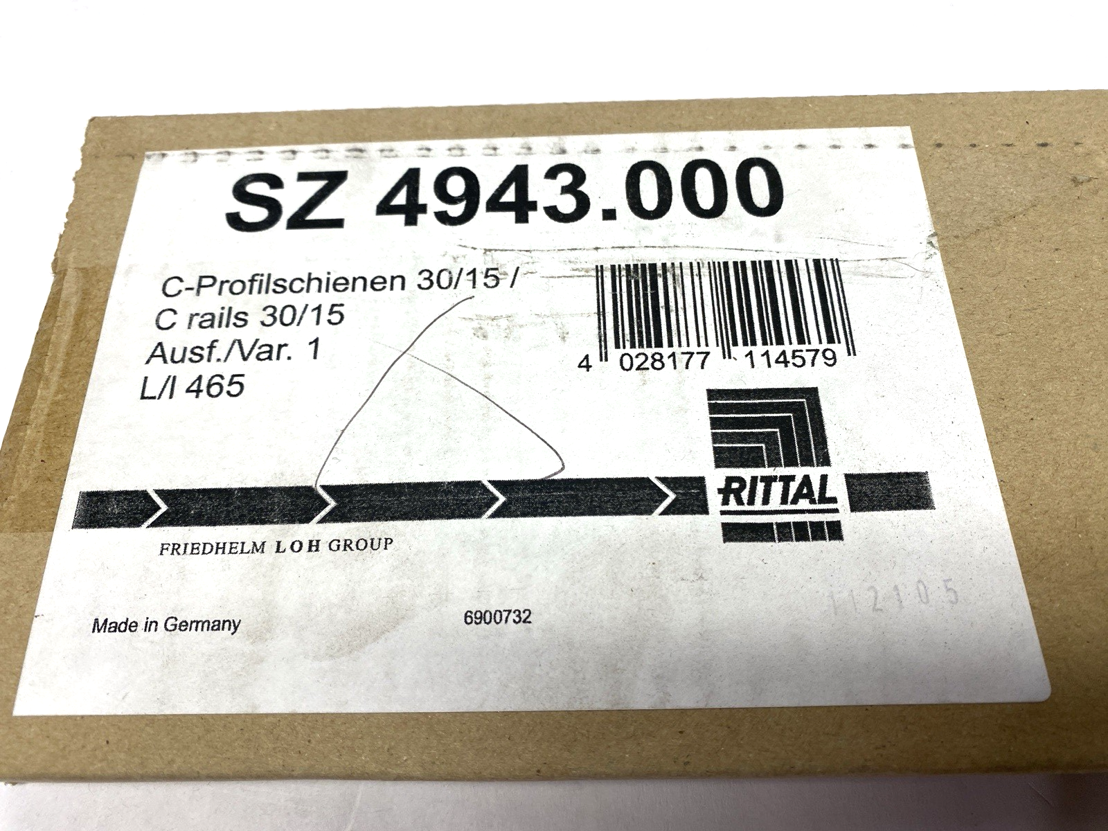 Rittal SZ 4943.000 C Rails 30/15 to EN 60 715 for VX, TS, VX SE 455mm BOX OF 6 - Maverick Industrial Sales