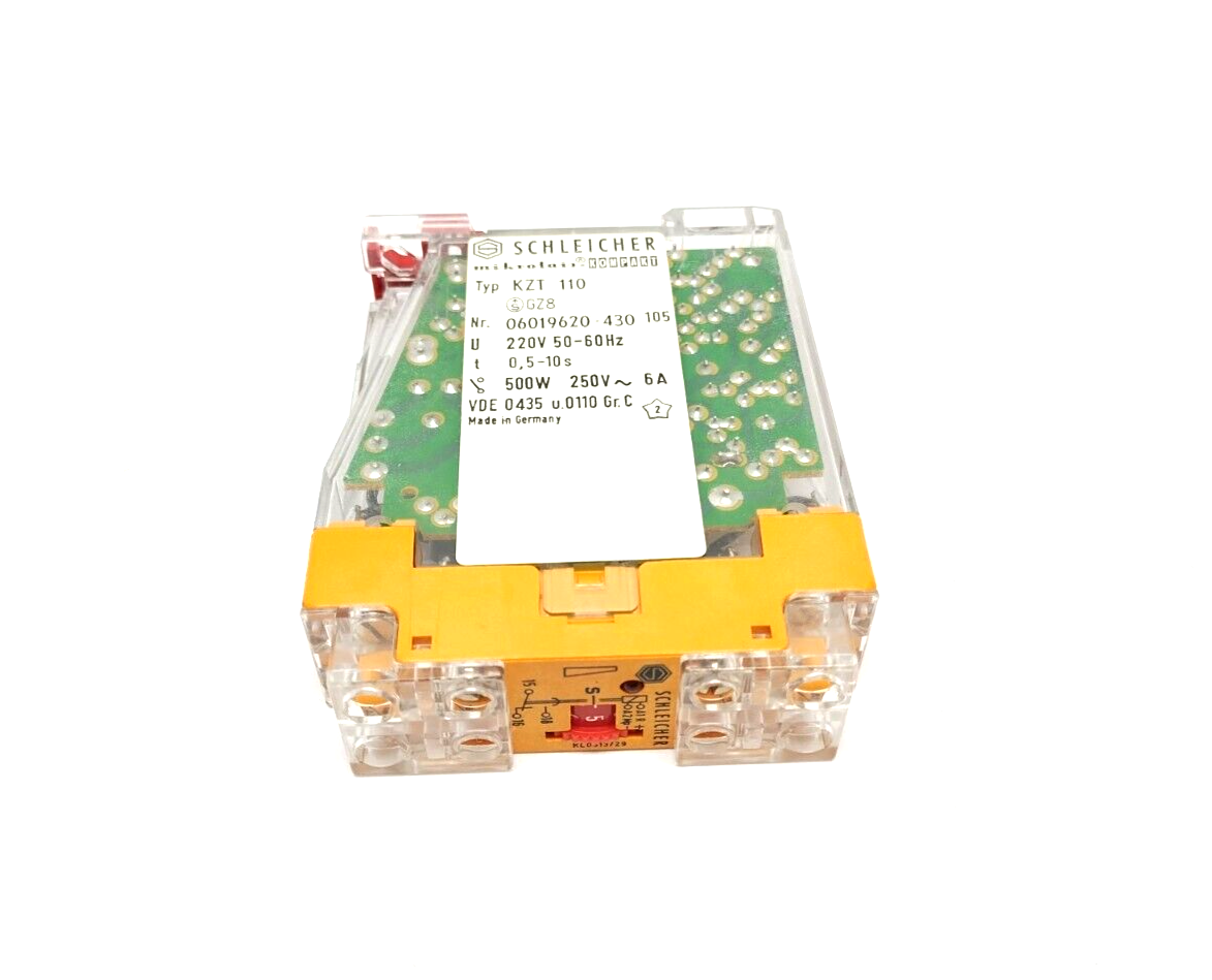 Schleicher KZT 110 Time Relay 220V 500W 6A 0.5s - 10s - Maverick Industrial Sales