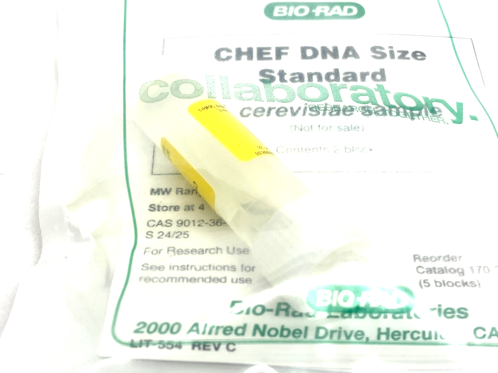 Bio Rad 1703605 CHEF DNA PFGE Size Marker Agarose Blocks 0.225–2.2 Mb 2 BLOCKS - Maverick Industrial Sales