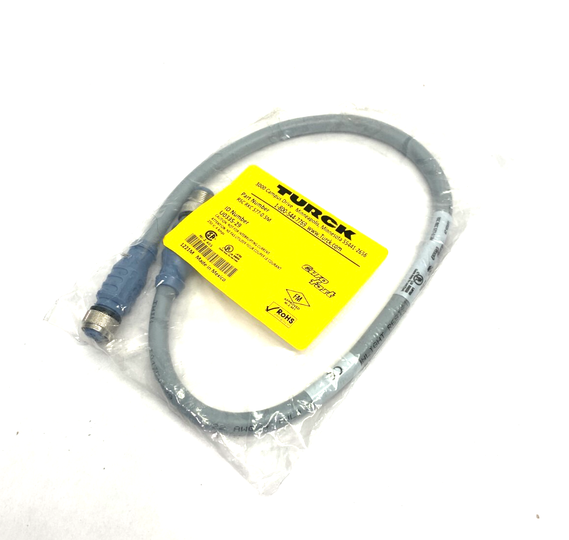 Turck RSC RKC 577-0.5M Eurofast Double Ended Cordset M12 5-Pin U0335-29 - Maverick Industrial Sales