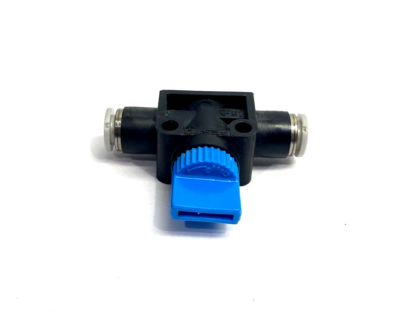 HE-2-QS-1/4-U | Festo Manual Pneumatic Shut-Off Valve 1/4" Tube OD, 153981 - Used - Maverick Industrial Sales