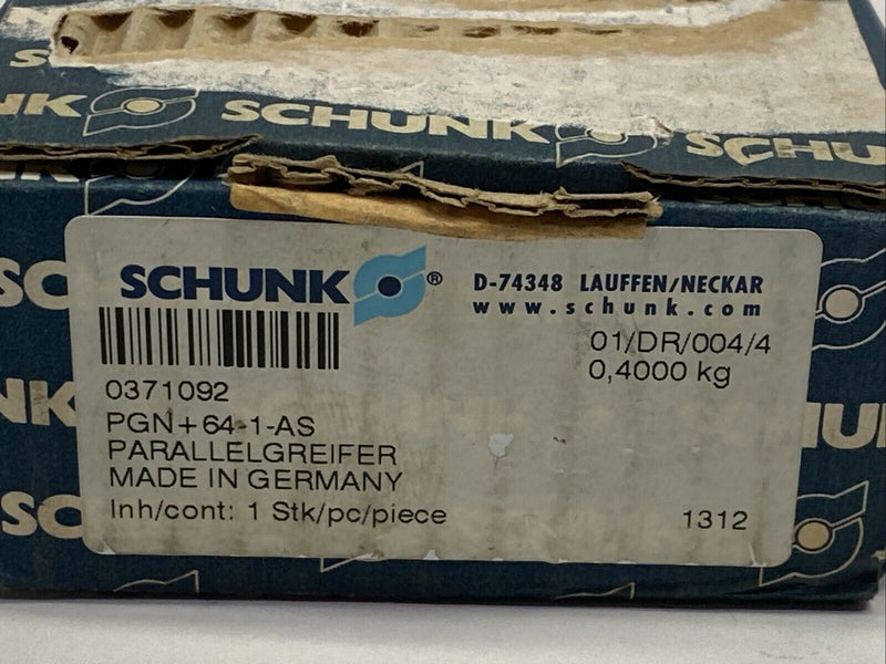 Schunk PGN-plus 64-1-AS Pneumatic Universal Gripper 6mm Stroke 340N Force 371092 - Maverick Industrial Sales