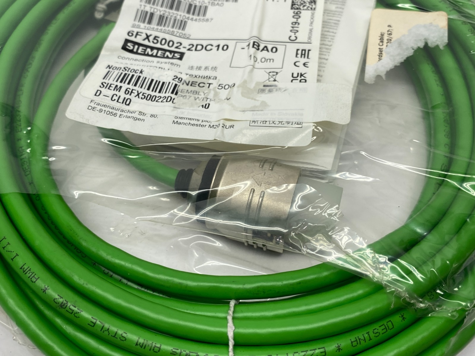 Siemens 6FX5002-2DC10-1BA0 SINAMICS Drive-Cliq Signal Cable Assembly - Maverick Industrial Sales