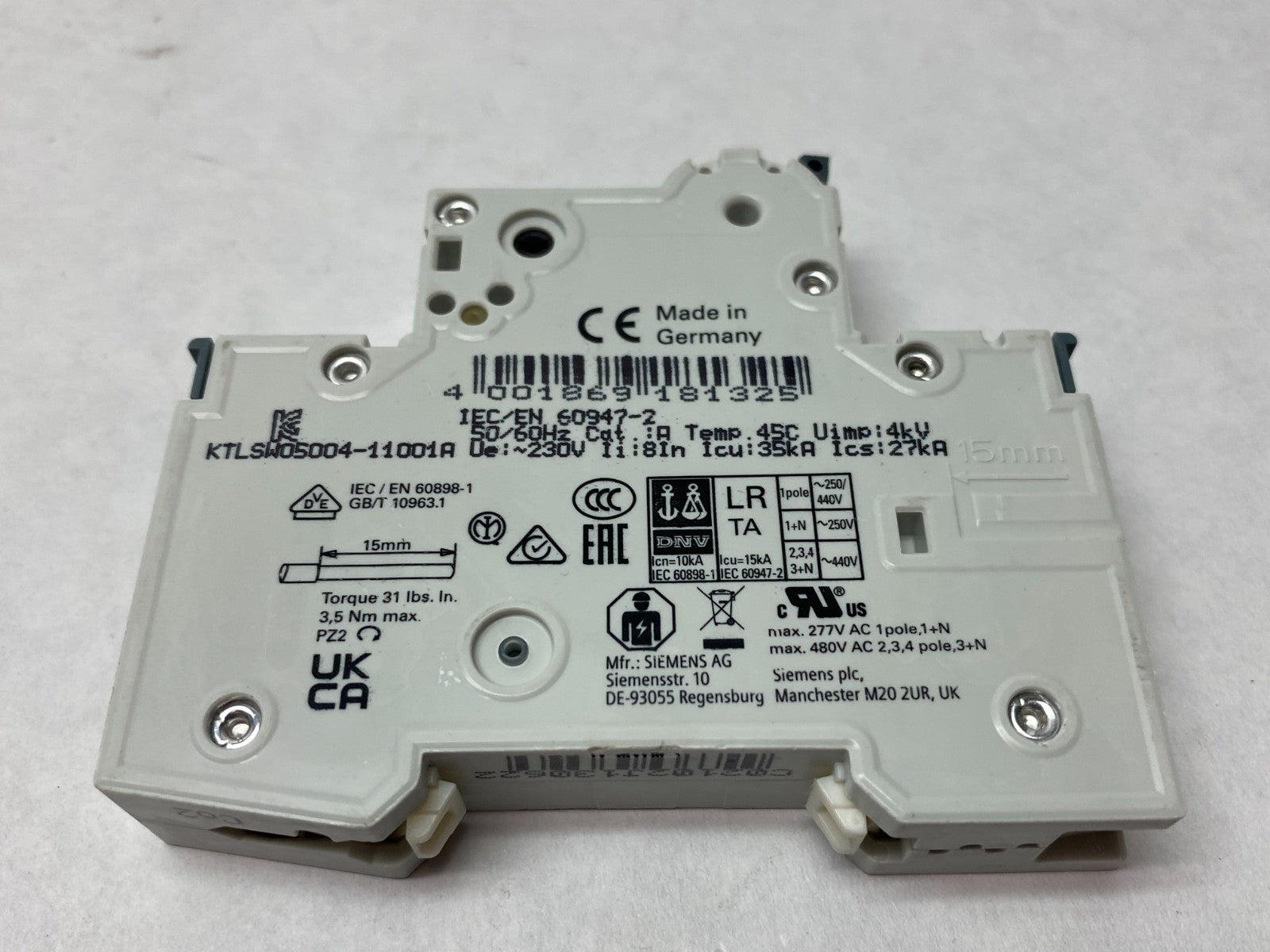 Siemens 5SY4102-7 Miniature Circuit Breaker 1-Pole MCB C2 - Maverick Industrial Sales