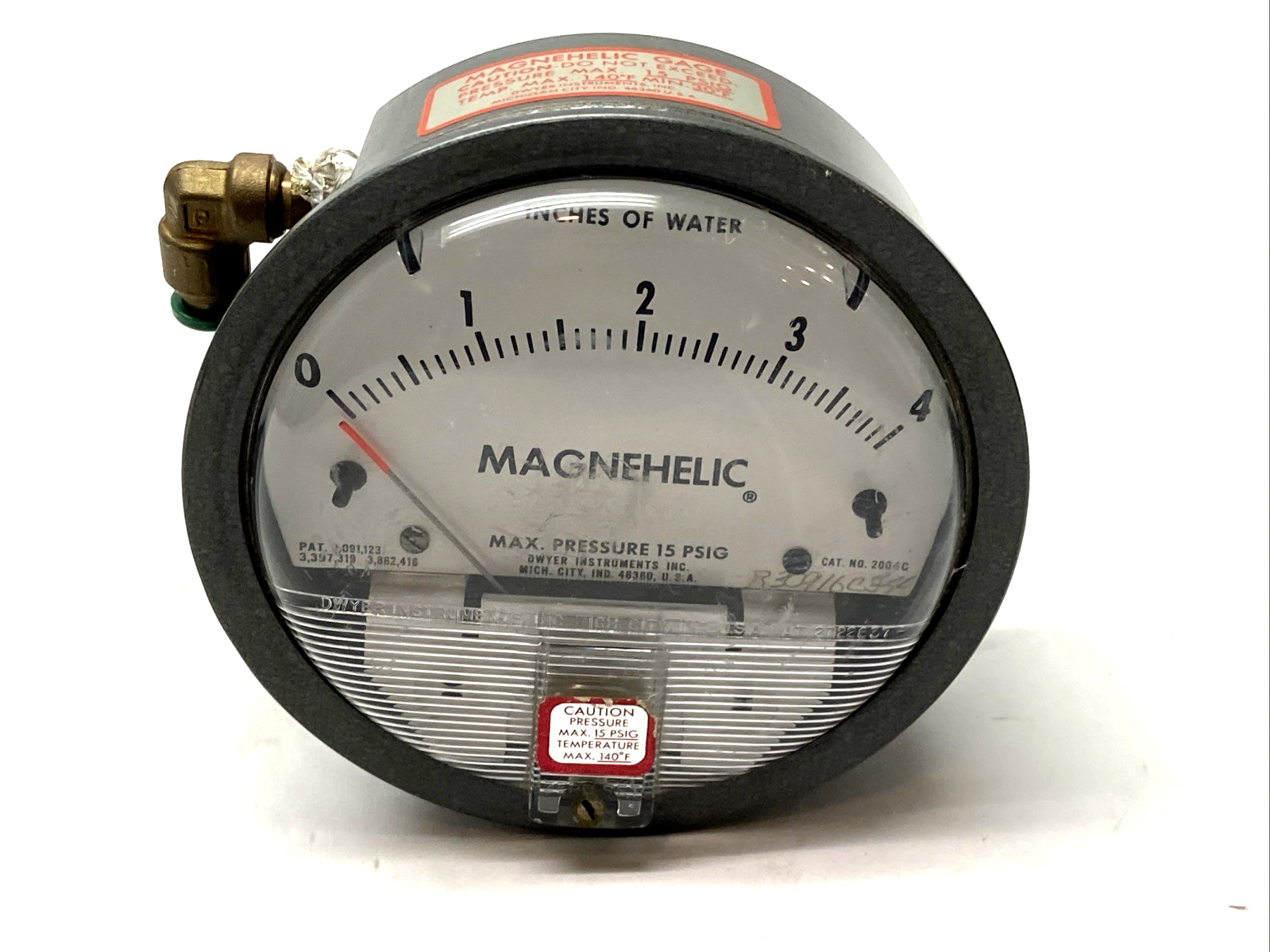Dwyer Instruments 2004C Magnehelic Pressure Gauge Range 0-4" w.c. 15psig - Maverick Industrial Sales