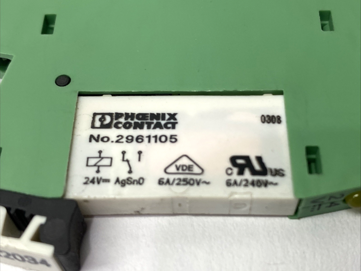 PLC-BSC-24DC/21, 2966016, & 2961105 | Phoenix Contact PLC-BSC-24DC/21 Relay Base 2966016 w/ 2961105 Relay - Used - Maverick Industrial Sales