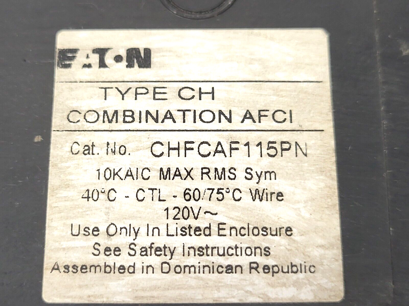 Eaton CHFCAF115PN Circuit Breaker 1-Pole Type CH - Maverick Industrial Sales