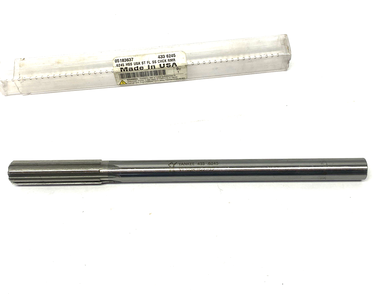 Yankee Reamer 433-0.6245 Chucking Reamer: 0.6245", 9" OAL, 2-1/4" Flute Length - Maverick Industrial Sales