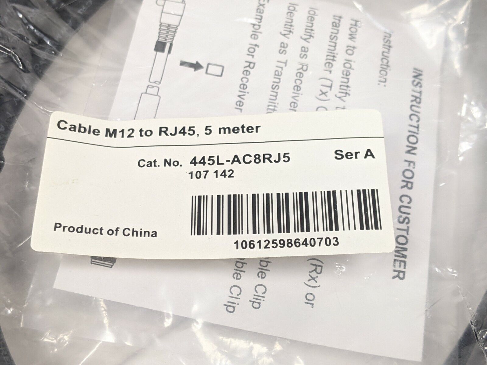 Allen Bradley 445L-AC8RJ5 Ser A Connection Cable M12 to RJ45 - Maverick Industrial Sales
