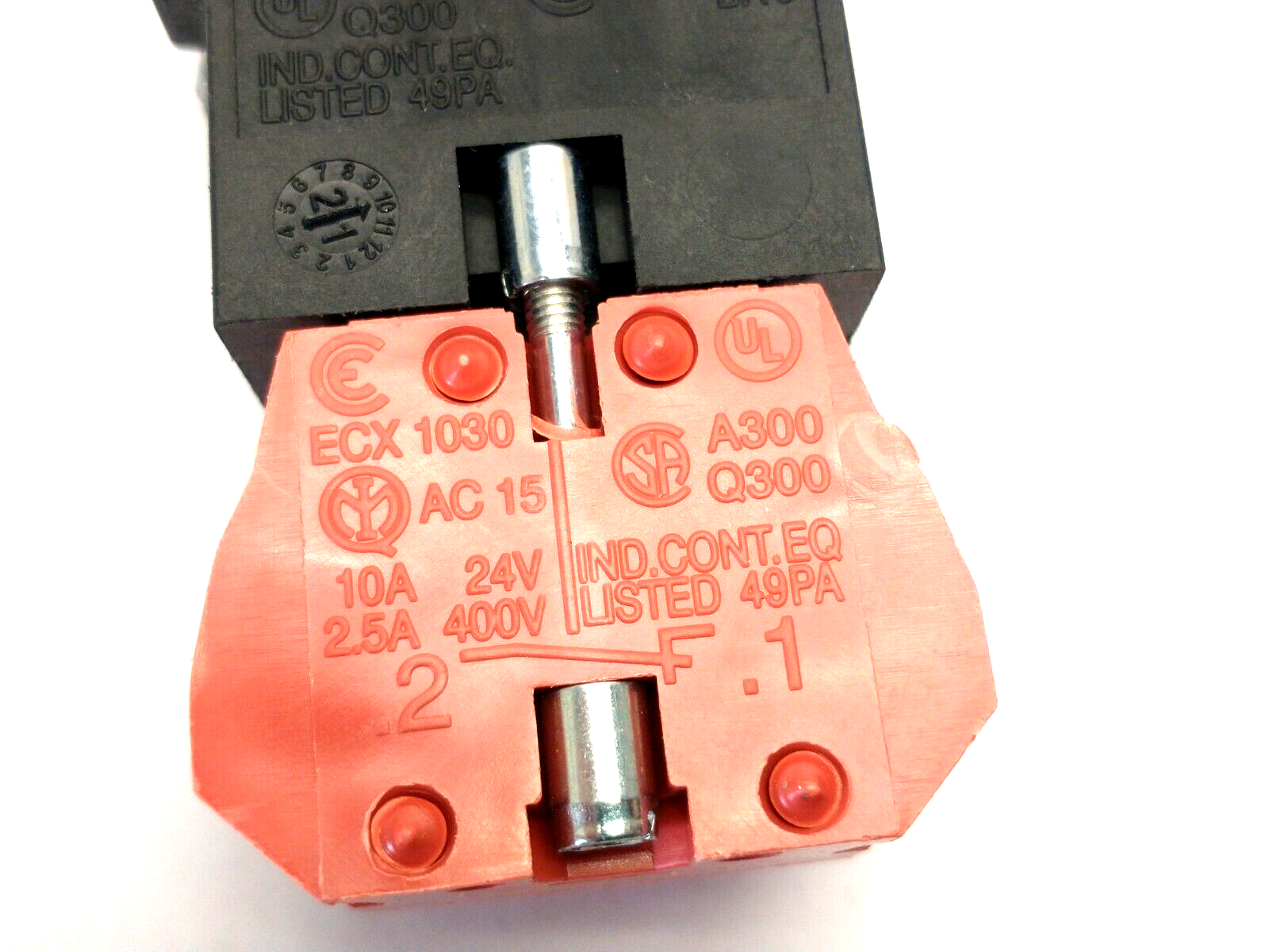 GCX3201-24L,ECX1030 | Automation Direct GCX3201-24L 22mm Red Pushbutton 30mm Operator ECX1030 Contact - New - Maverick Industrial Sales
