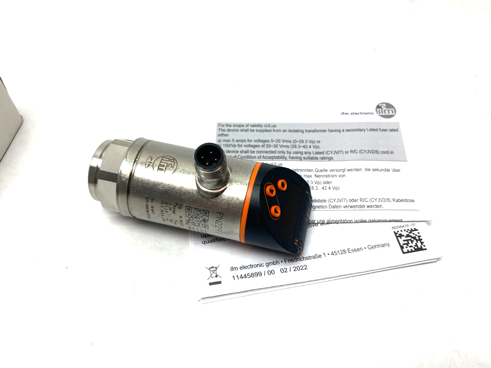 Ifm PN2293 Pressure Sensor w/ Digital Display PN-025-REN14-MFRKG/US/ /V - Maverick Industrial Sales