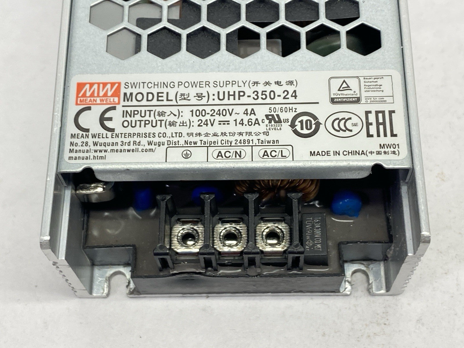 Mean Well UHP-350-24 Power Supply Input 4A 100-240V Output 14.6A 24V - Maverick Industrial Sales
