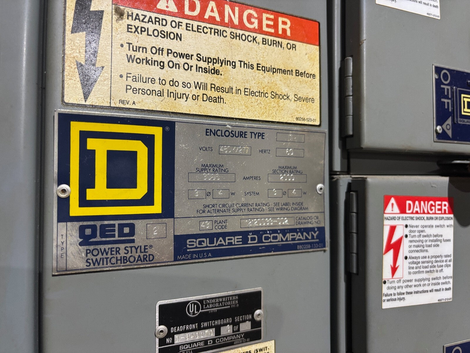 Square D QED 2 Power Style Switchboard 3000A, (3) QMB364W (4) QMB363TW, QMB361TW - Maverick Industrial Sales