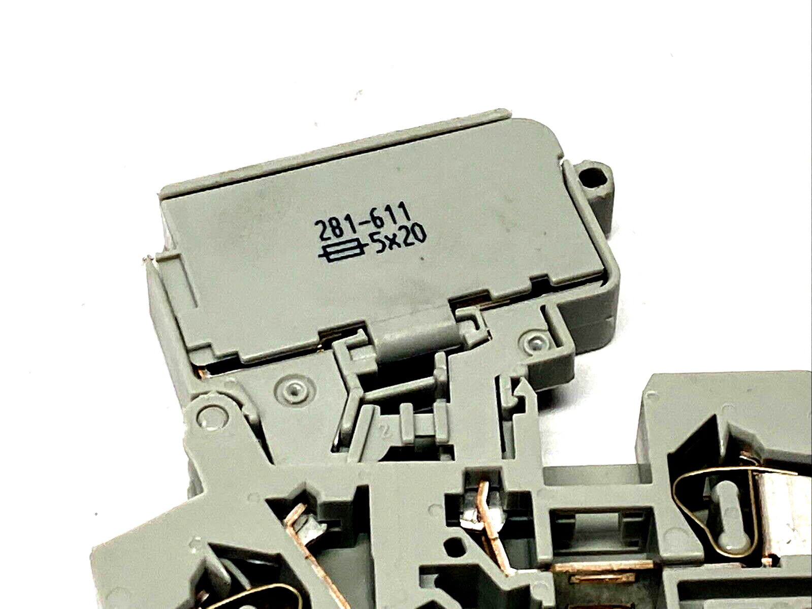 Wago 281-611 2-Conductor Fuse Terminal Block 4mm², Cage Clamp, Gray, LOT OF 10 - Maverick Industrial Sales