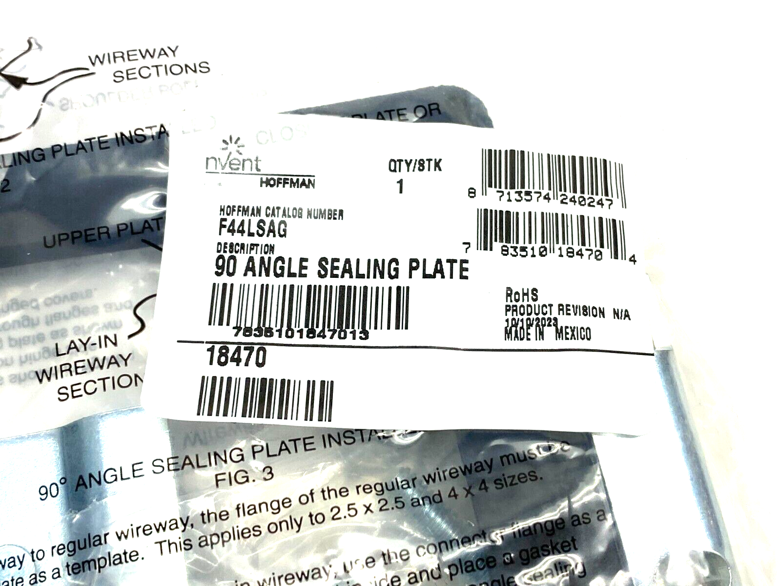 Hoffman F44LSAG 90-Degree Angle Sealing Plate 4" x 4" - Maverick Industrial Sales