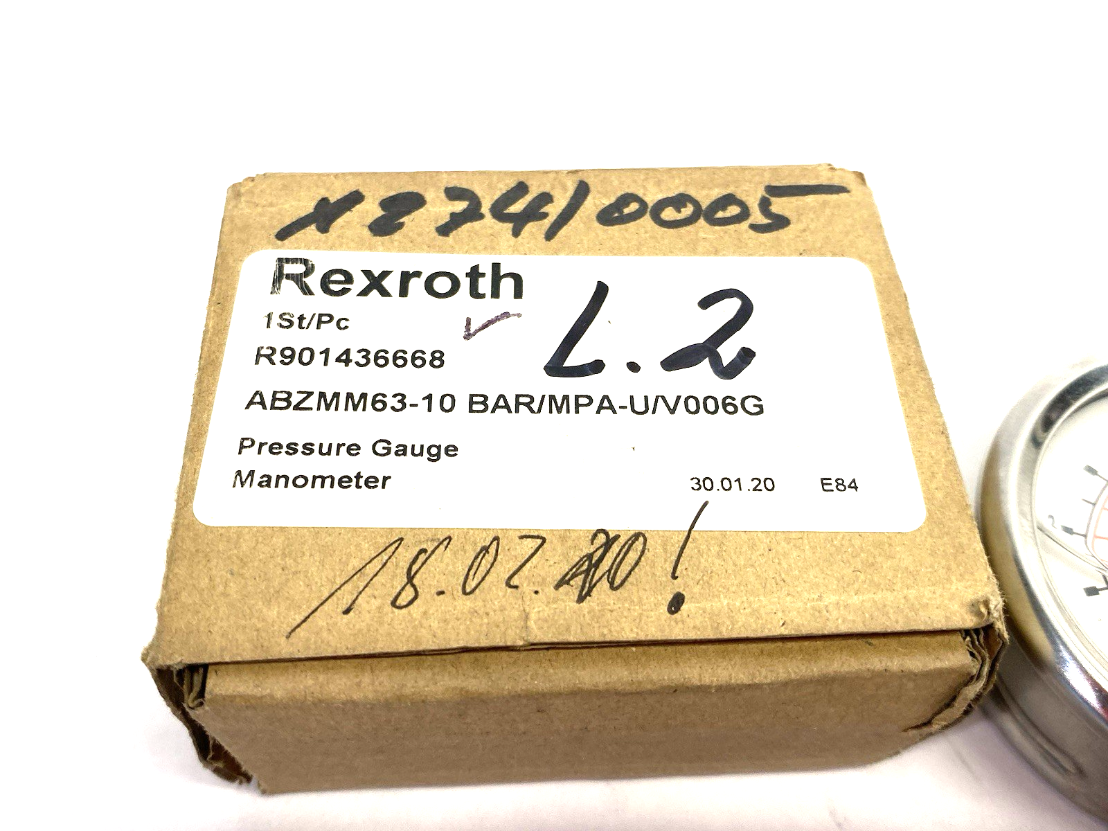 Bosch Rexroth R901436668 Manometer Pressure Gauge ABZMM 63- 10BAR/MPA-U/V006G - Maverick Industrial Sales