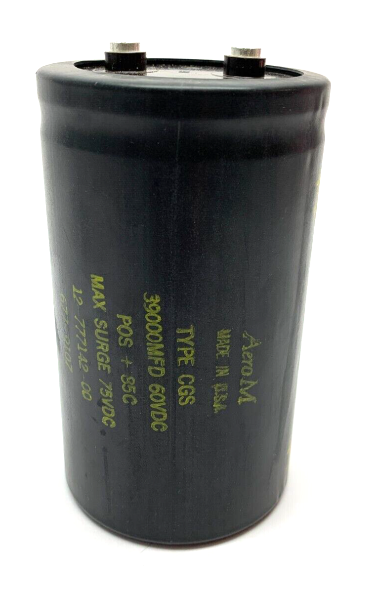 AeroM 12-777142-00 Type CGS Capacitor 39000MFD 60VDC - Maverick Industrial Sales