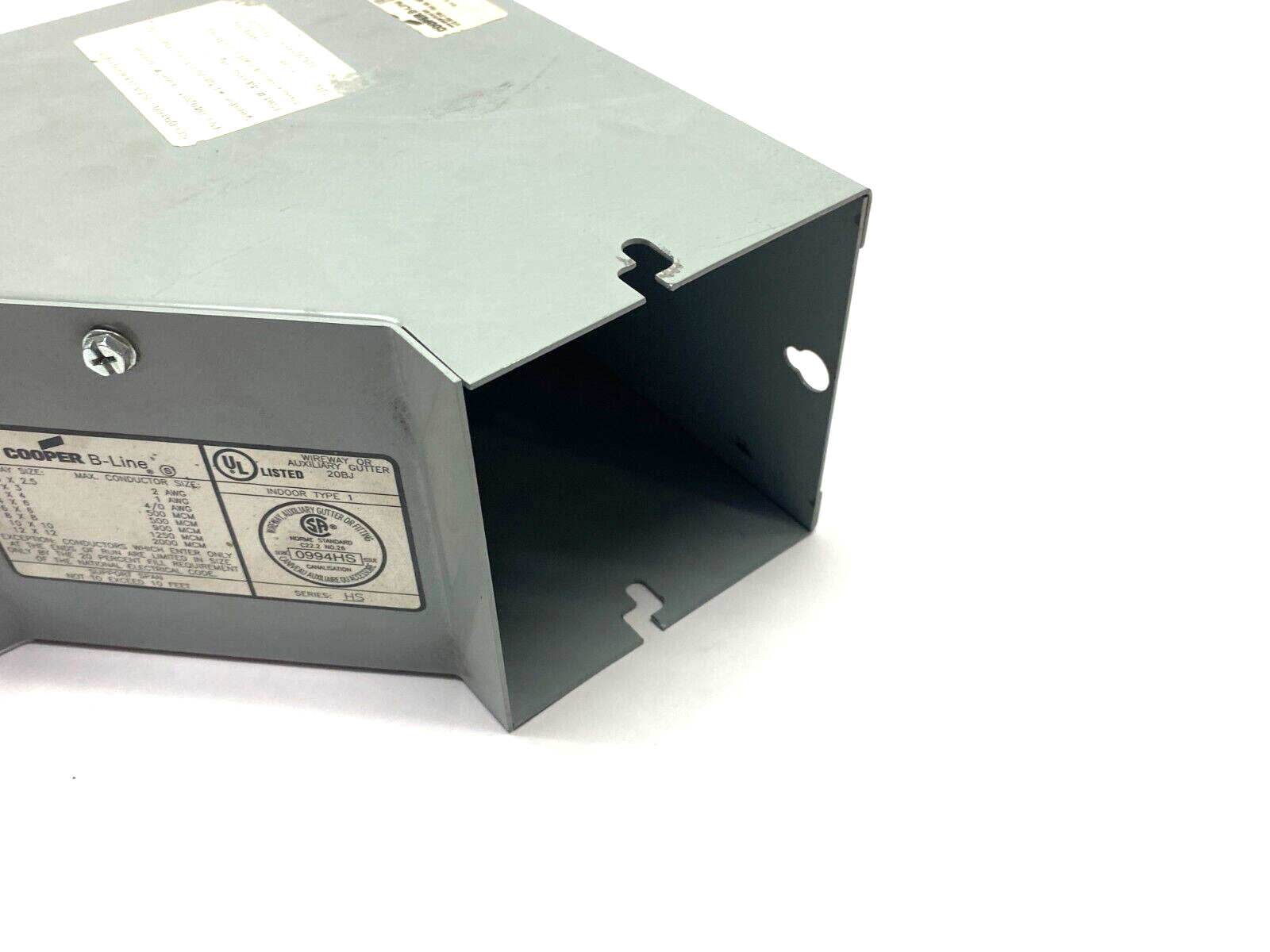 Cooper B-Line 44HSLIN Lay-In Wireway Elbow 90° Hinge Screw Cover Gray Steel - Maverick Industrial Sales