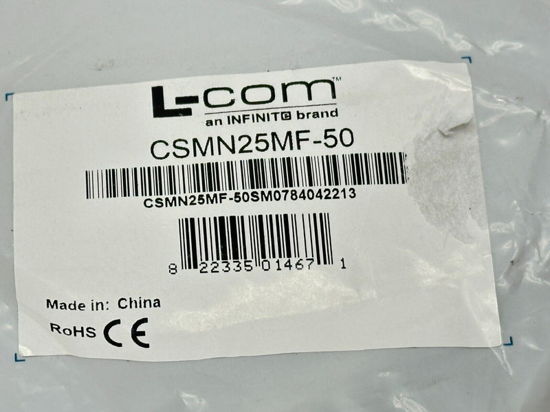 L-Com CSMN25MF-50 Deluxe Molded D-Sub Cable Male/Female DB25 50ft - Maverick Industrial Sales