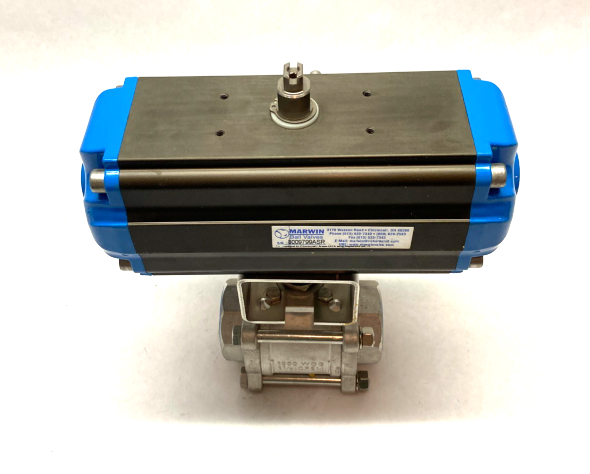 Marwin UT Series Pneumatic Ball Valve Actuator Assembly 1-1/2" 3-Way - Maverick Industrial Sales
