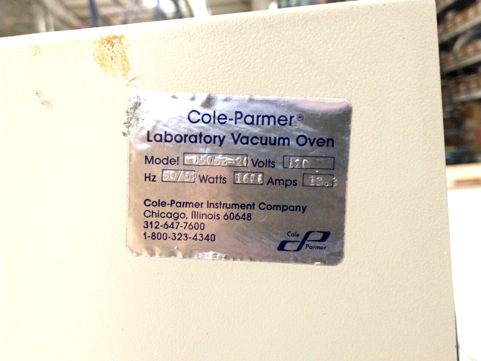Cole-Parmer G05053-20 Laboratory Vacuum Oven, 120V, 1600W, 13.3A - Maverick Industrial Sales