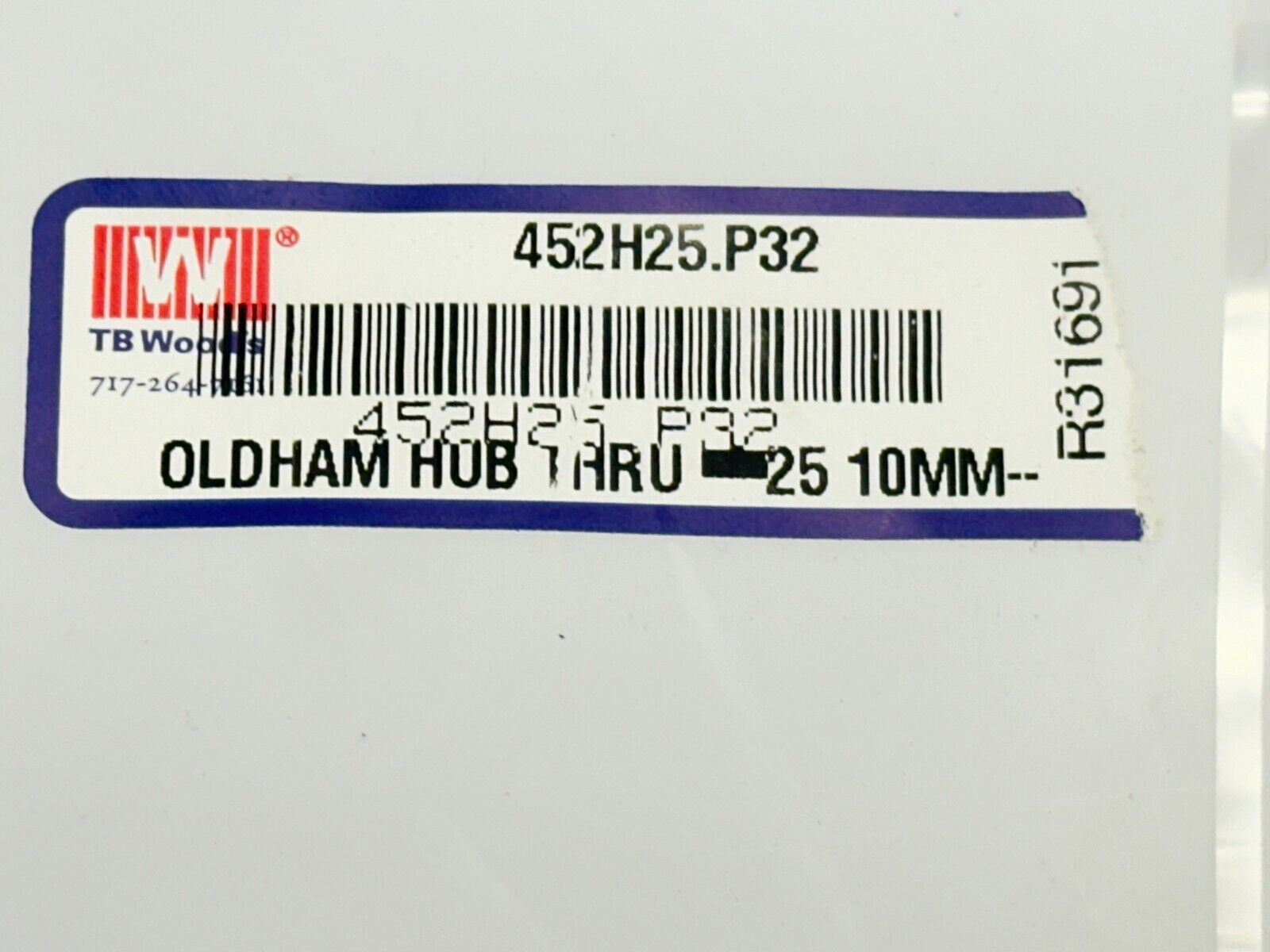 TB Woods 452H25.P32 Oldham Hub Thru 25 10mm - Maverick Industrial Sales