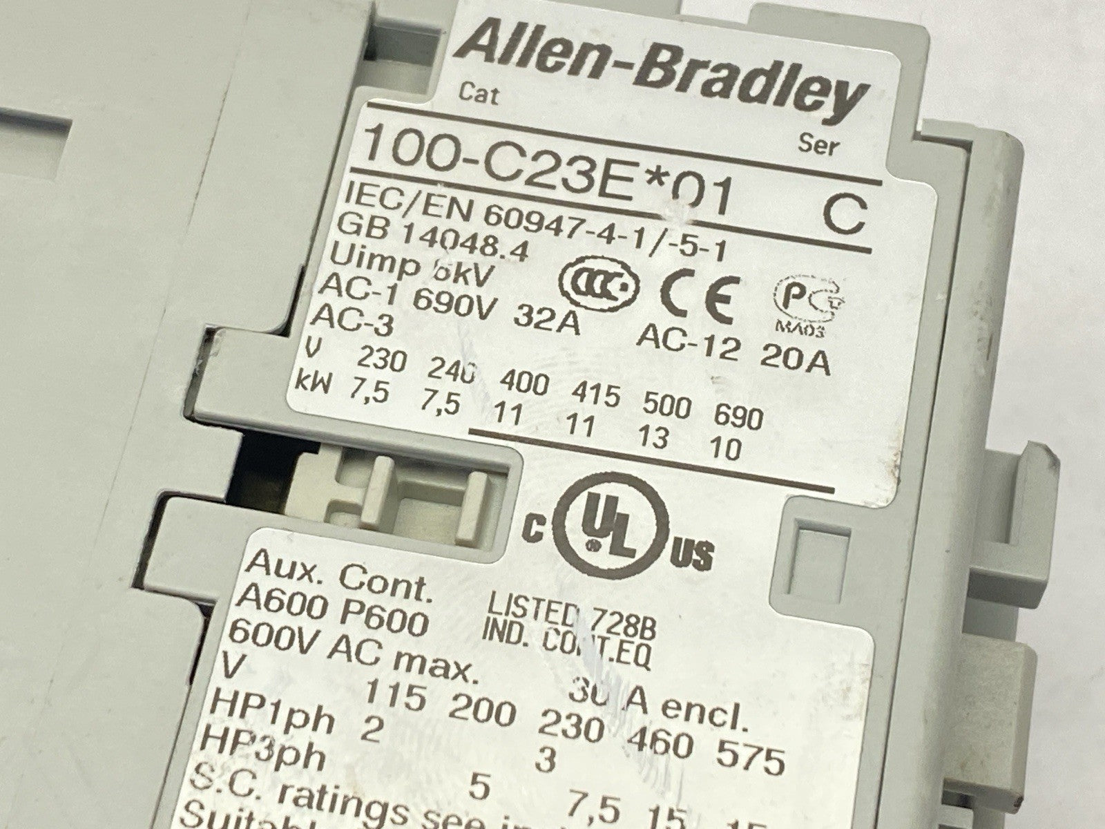Allen Bradley 100-C23EJ01 Ser C Contactor 3-Pole 24VDC Coil - Maverick Industrial Sales
