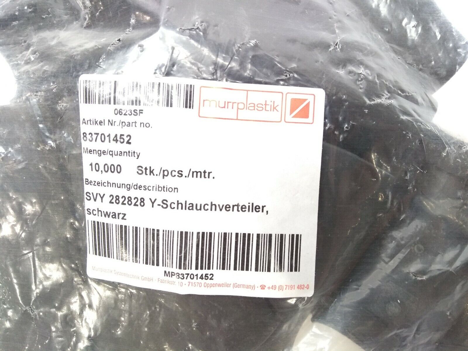 Murrplastik 83701452 SVY 282828 Y Shaped Conduit Distributor BLK 10 PCS - Maverick Industrial Sales