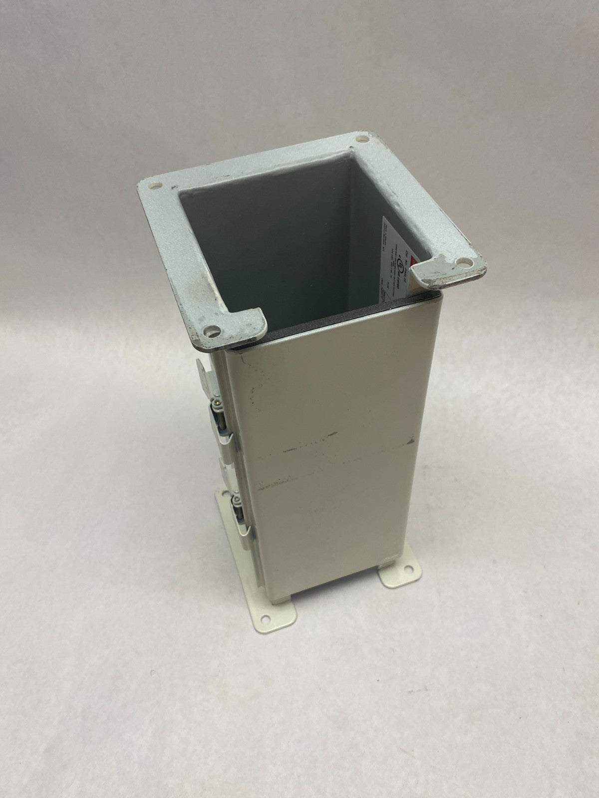 F44L12 | Hoffman nVent Hinged Cover Wireway Section 4 x 4 x 12" PAINTED WHITE - Used - Maverick Industrial Sales