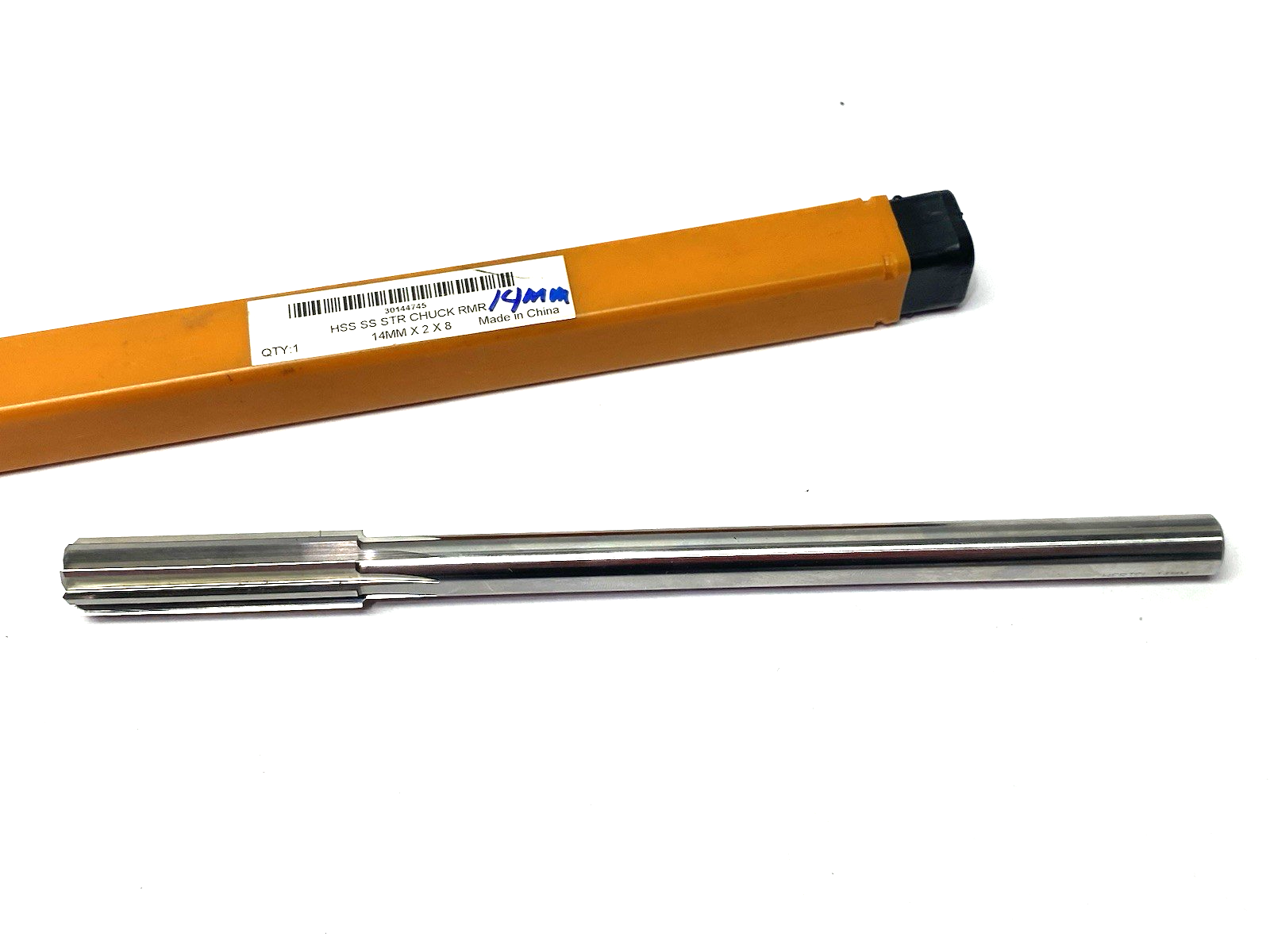 30144745 | Hertel Chucking Reamer 8" OAL, 2" Flute Length, Straight, 14mm HSS - New – Open box - Maverick Industrial Sales