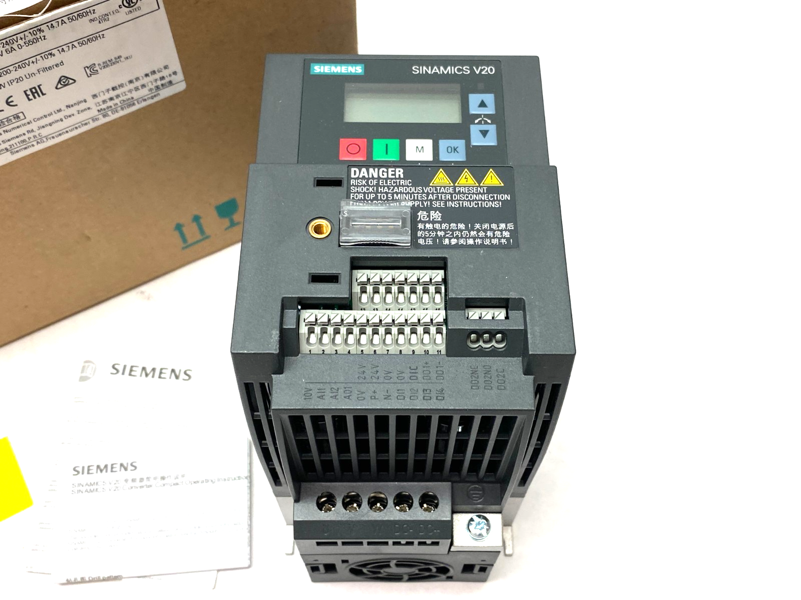Siemens 6SL3210-5BB21-1UV1 Sinamics V20 Converter 1AC 230V 1.1kW Unfilt - Maverick Industrial Sales
