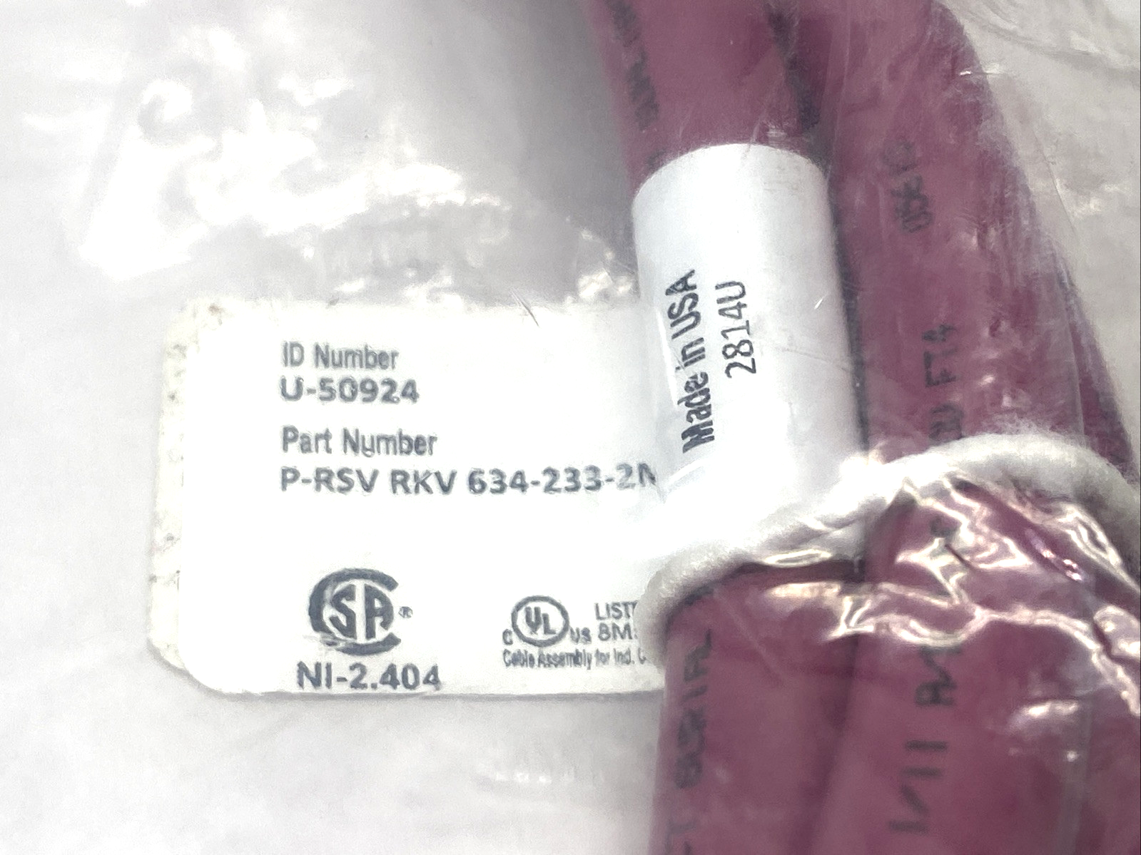 Turck P-RSV RKV 634-233-2M Hazardous Location Cordset 7/8 Male-Female 2m U-50924 - Maverick Industrial Sales