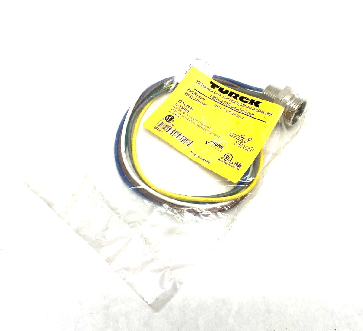 RSF 61-0.3M/NPT | Turck Minifast Panel-Mount Receptacle Bulkhead Conn. U-15046 - New - Maverick Industrial Sales