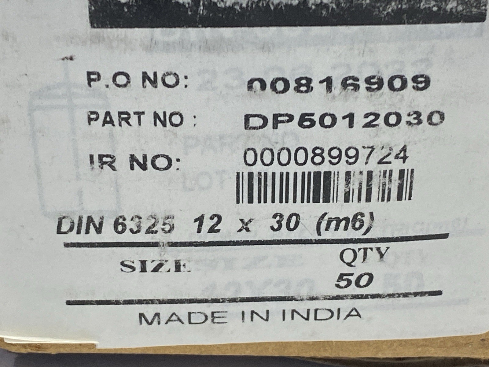 DP5012030 | Dowel Pin M12 x 30mm BOX OF 50 - New Other - Maverick Industrial Sales