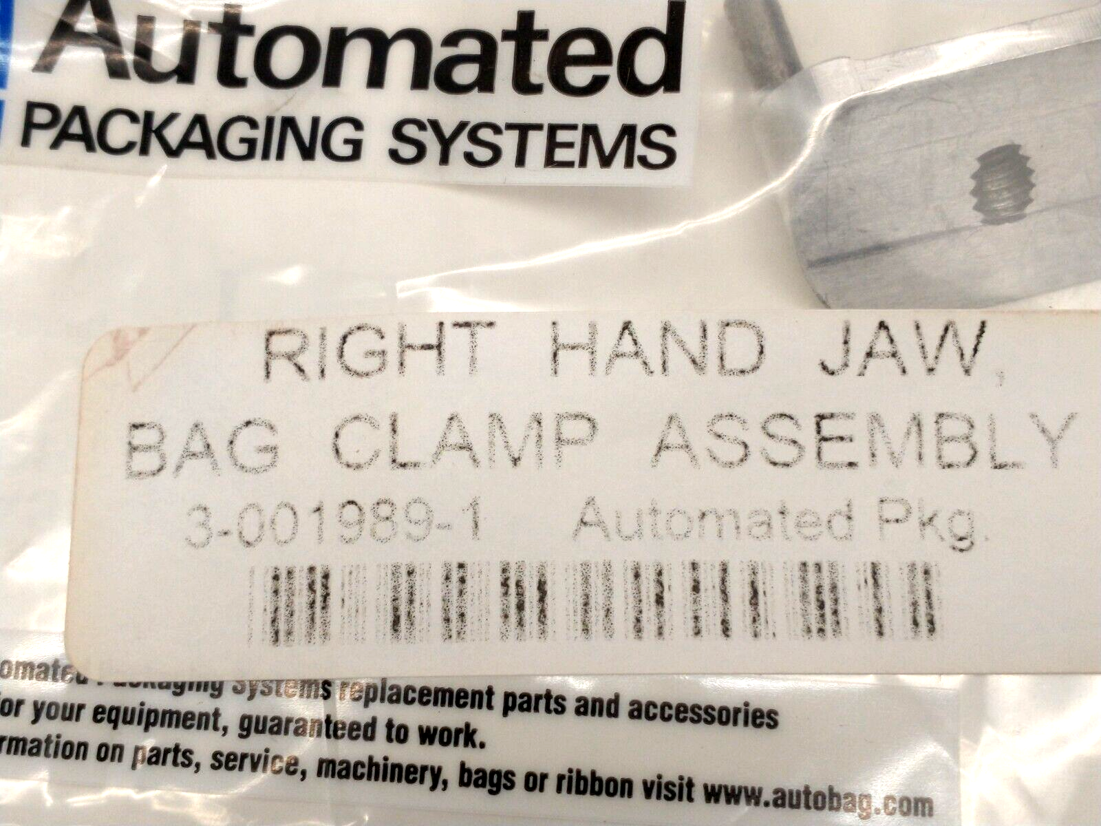 Automated Packaging Systems 3-001989-1 Right Hand Jaw Bag Clamp Assembly - Maverick Industrial Sales