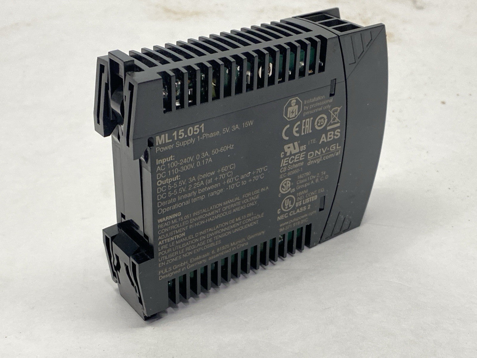 Puls ML15.051 DC Power Supply 5V 3A 15W - Maverick Industrial Sales
