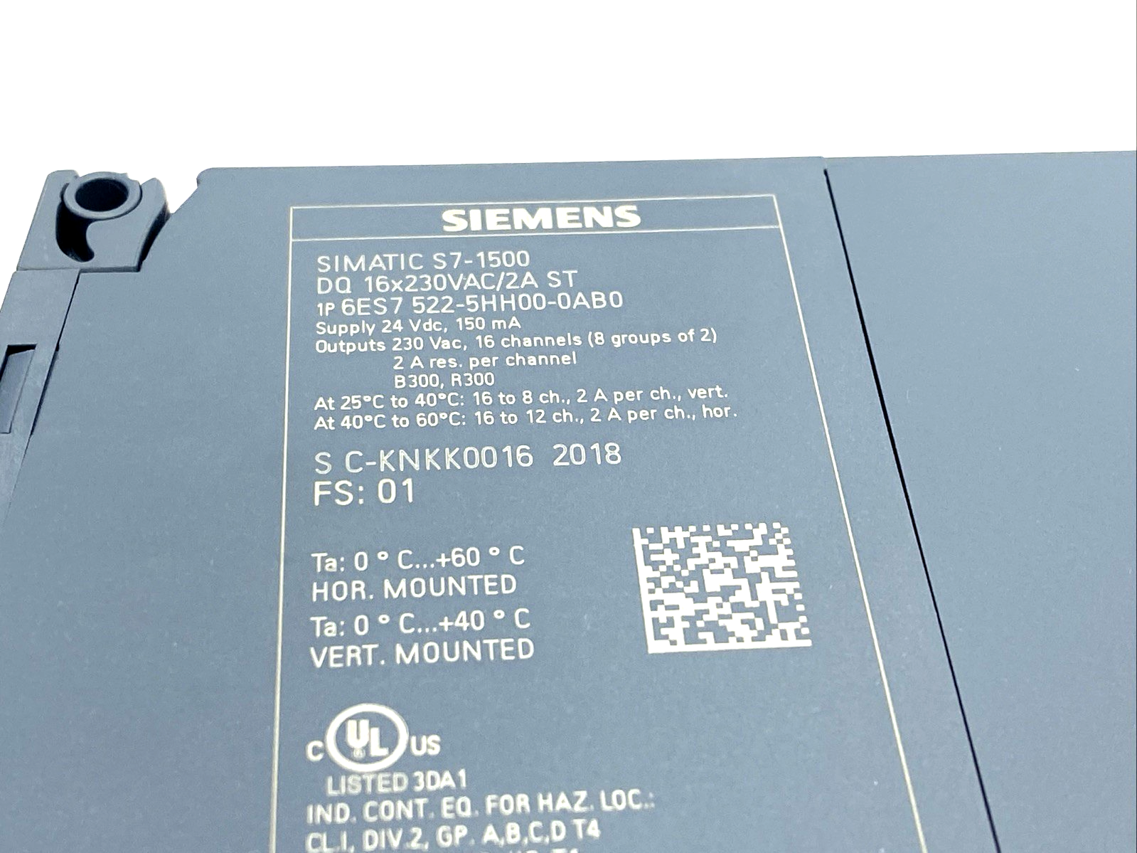 Siemens 6ES7522-5HH00-0AB0 SIMATIC S7-1500 Output Module DQ 16x 230VAC/2A ST - Maverick Industrial Sales