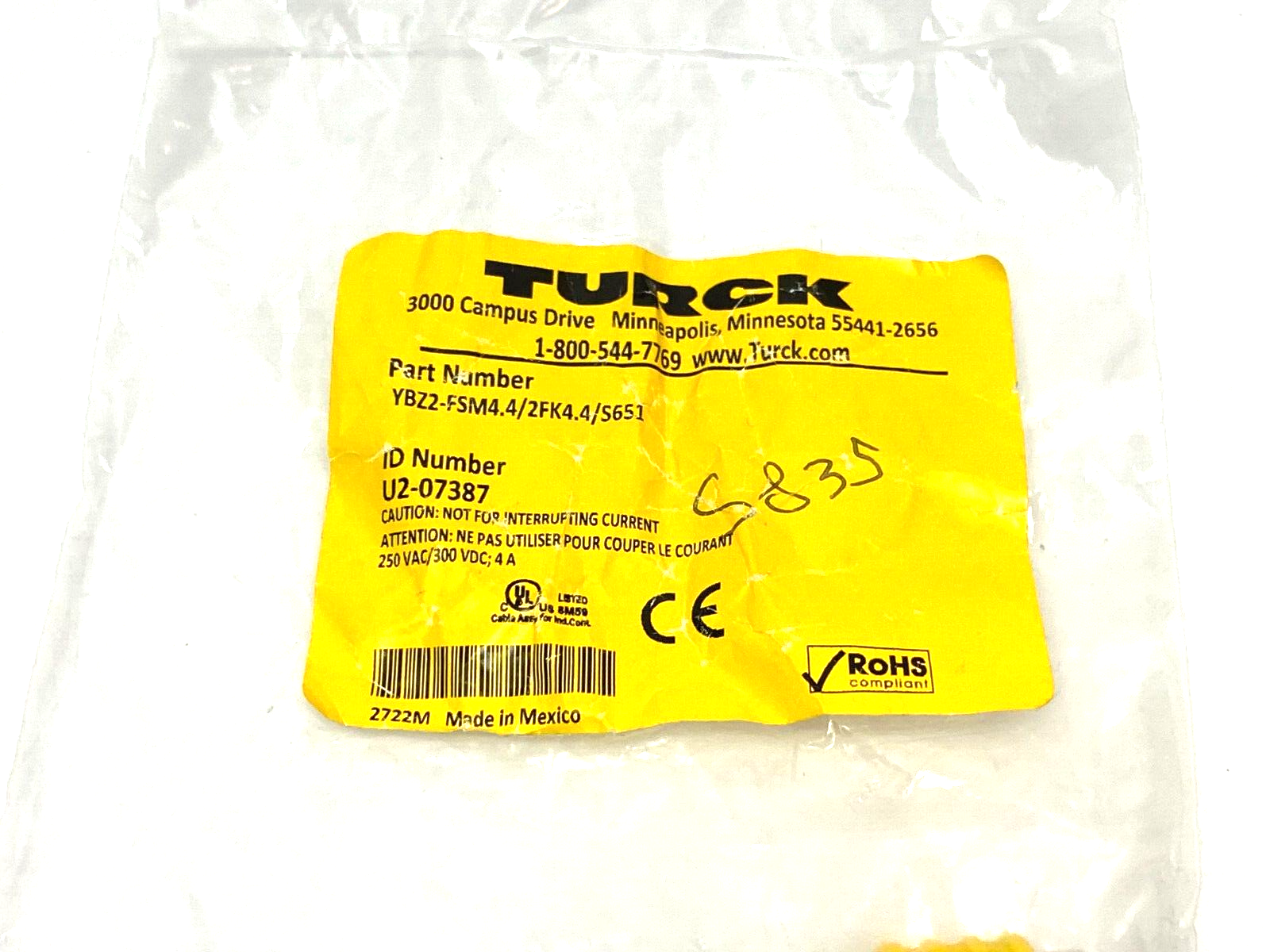 Turck YBZ2-FSM4.4/2FK4.4/S651 Actuator and Sensor Splitter 2-Branch U2-07387 - Maverick Industrial Sales
