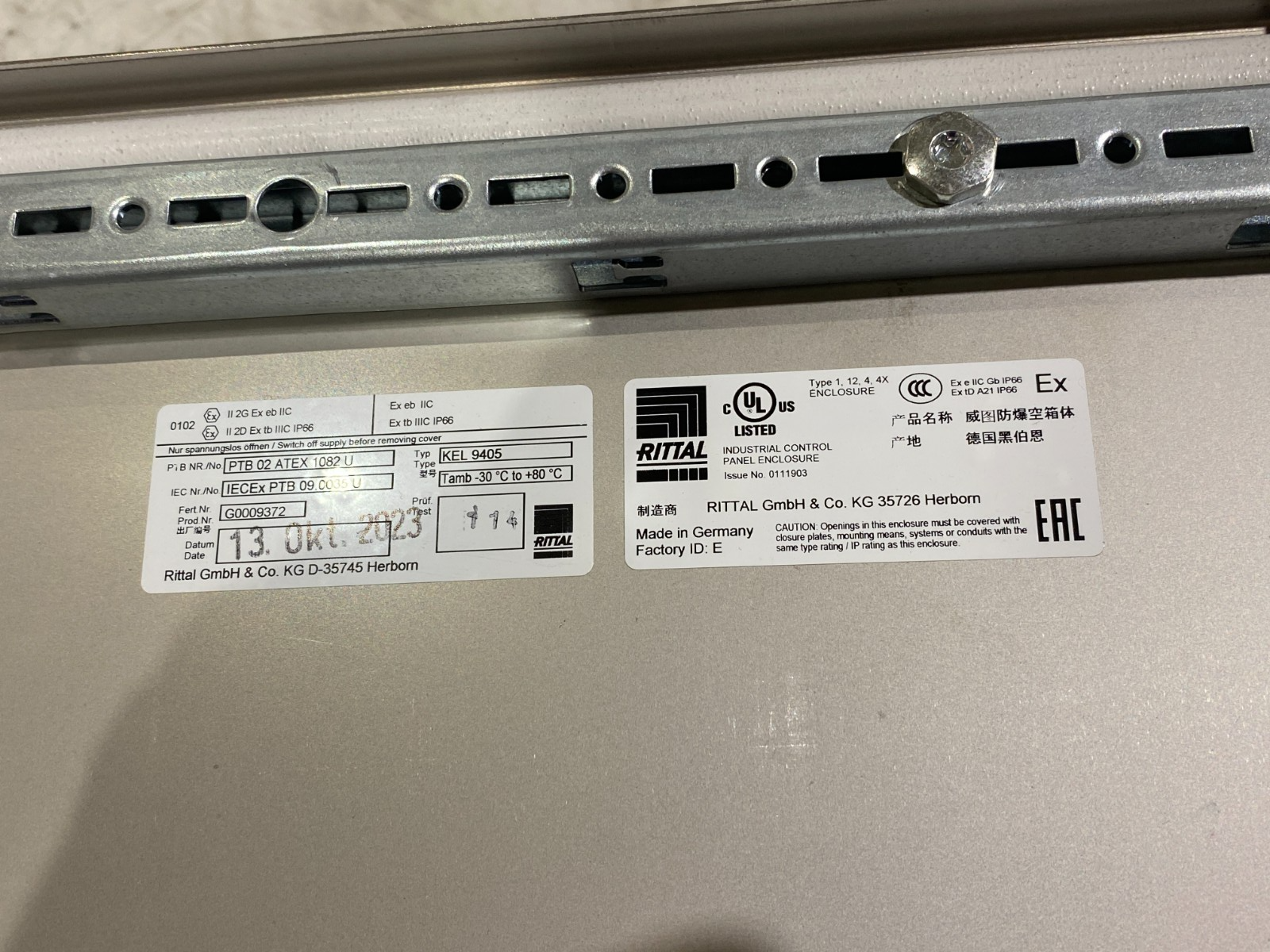 9405600 | Rittal KEL 9405.600 Stainless Steel Enclosure 600x600x210mm - New – Open box - Maverick Industrial Sales