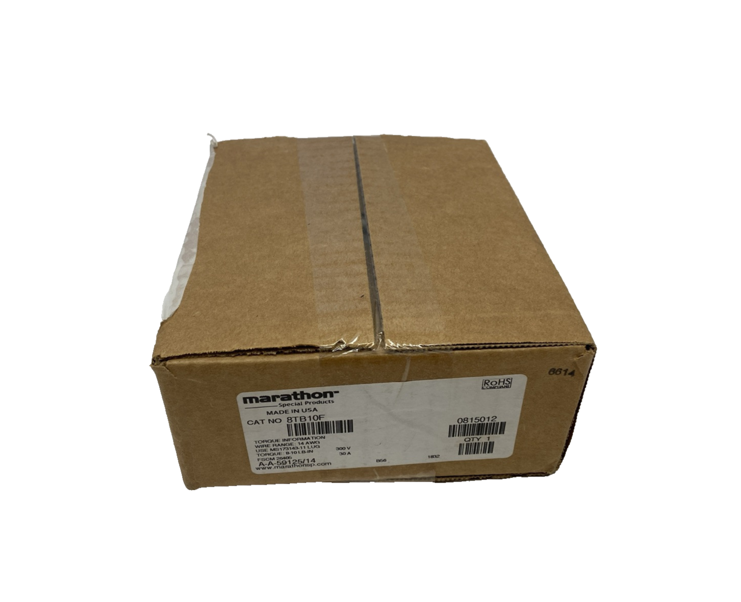 Marathon 8TB10F Terminal Board 300V 30A 2-Row 20-Position 14AWG - Maverick Industrial Sales