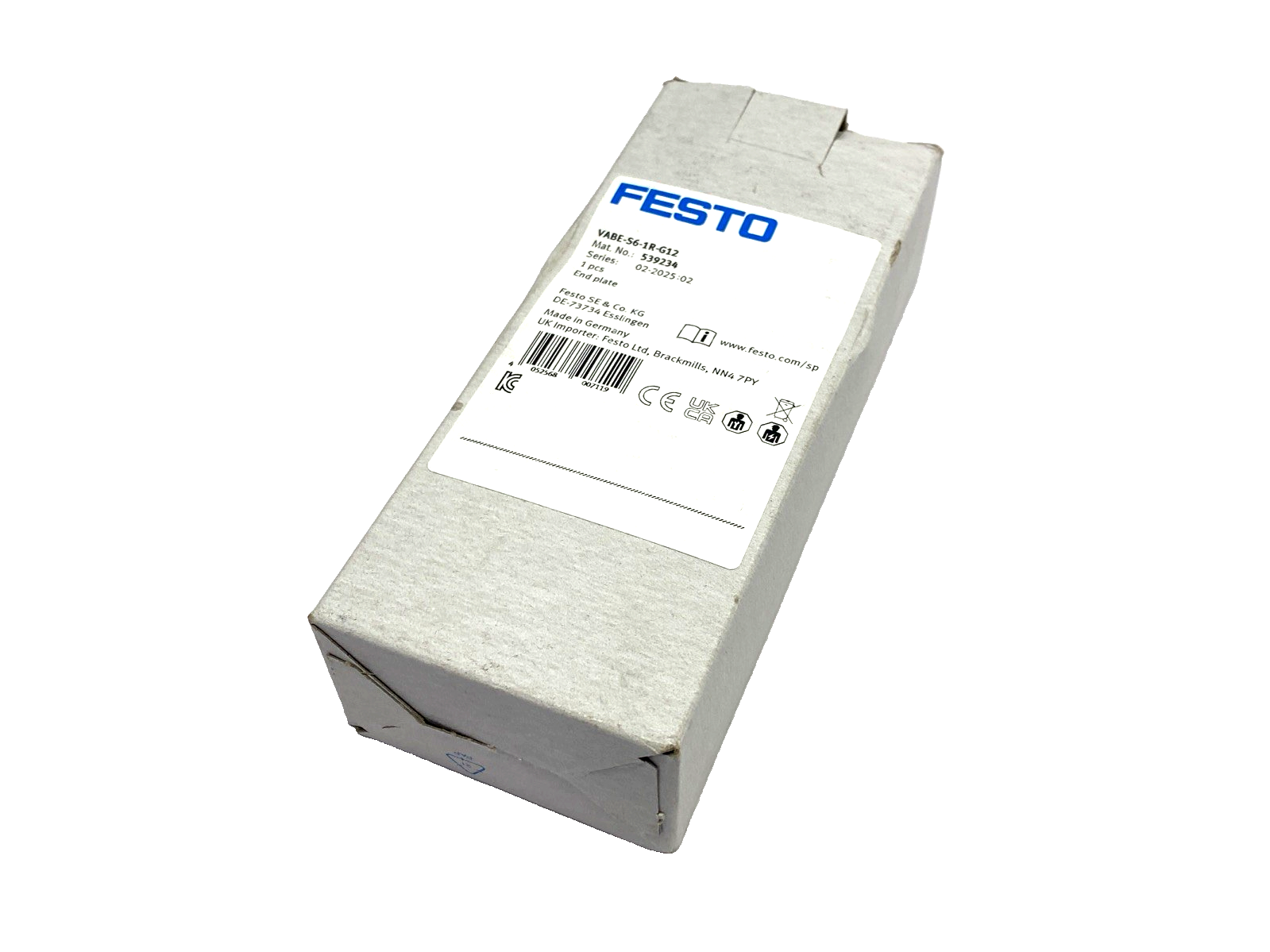VABE-S6-1R-G12 | Festo Valve Manifold End Plate 539234 - New – Open box - Maverick Industrial Sales