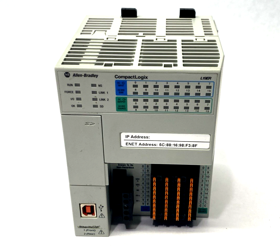 1769-L19ER-BB1B | Allen Bradley Ser. A CompactLogix L19 System Controller, 24 VDC - Used - Maverick Industrial Sales