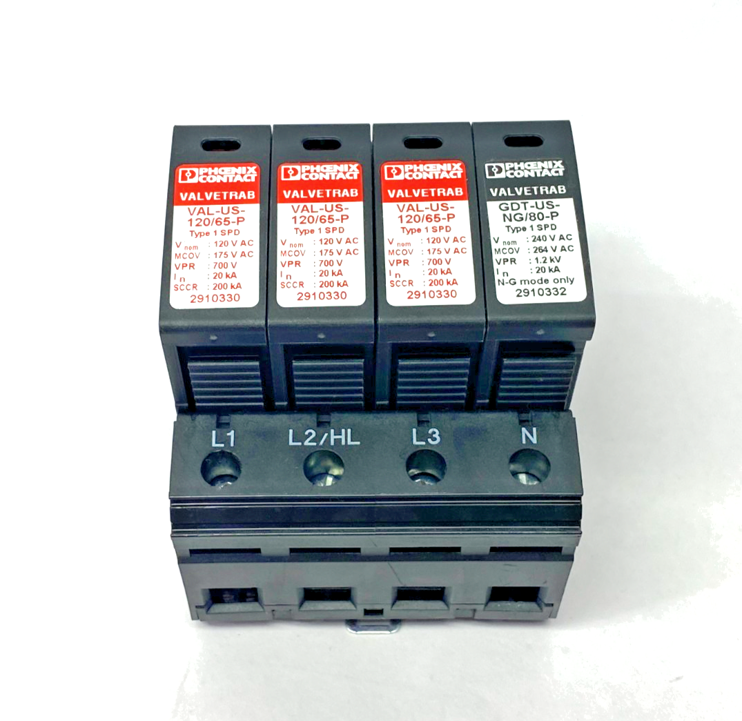 Phoenix Contact VAL-US-120/65/3+1-FM 4-Channel Surge Protection Device 2910360 - Maverick Industrial Sales