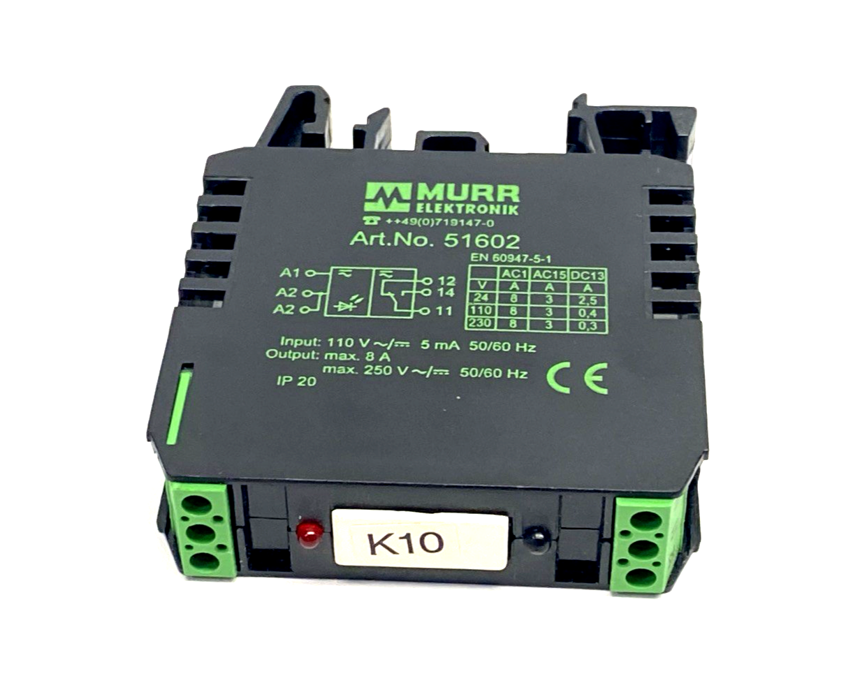 Murr Elektronik 51602 Relay 110V AC/DC In 8A 250V AC/DC Out - Maverick Industrial Sales