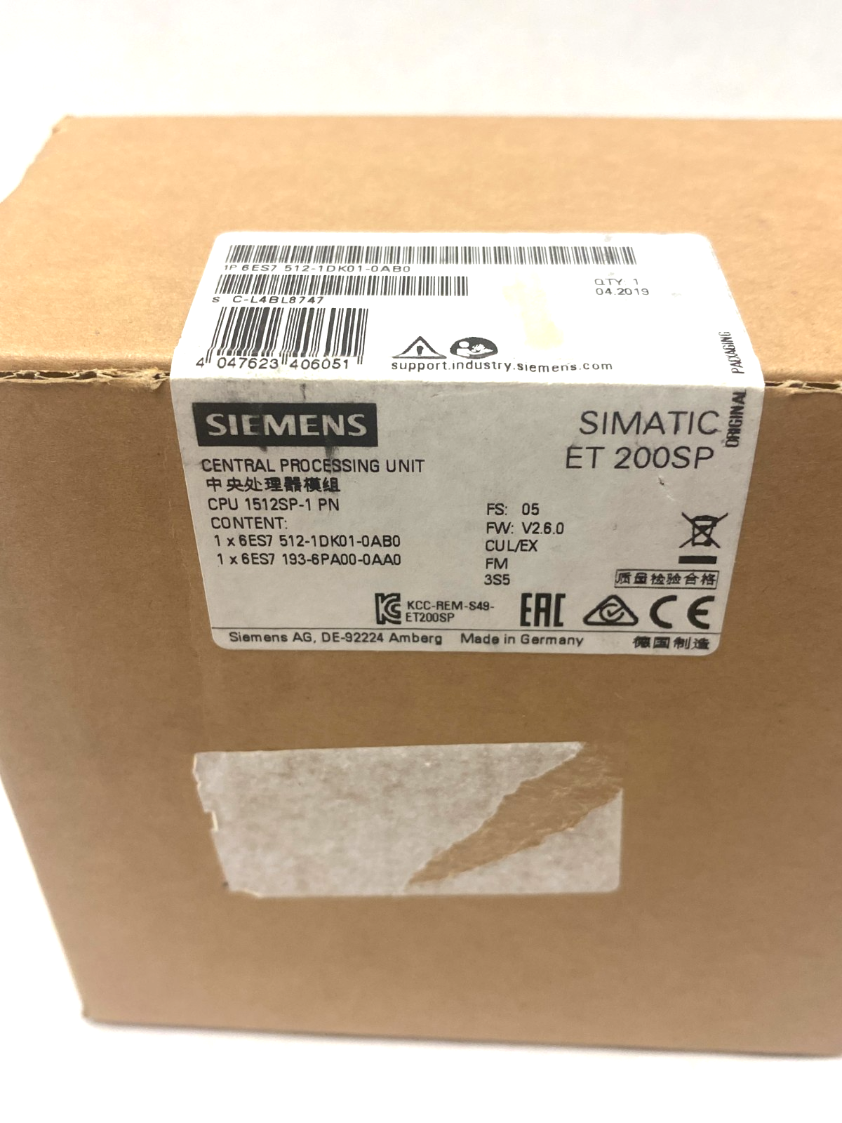 Siemens 6ES7 512-1DK01-0AB0 SIMATIC ET 200SP CPU Module 200kB 1Mb 1512SP-1 PN - Maverick Industrial Sales