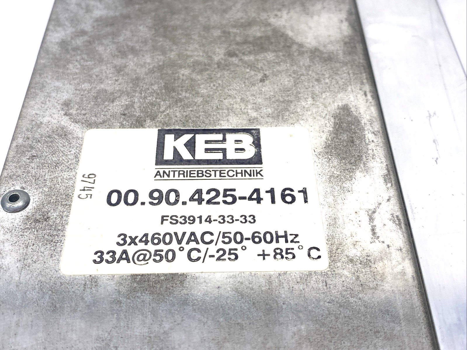 KEB 00.90.425-4161 Filter 3x460VAC 33A FS3914-33-33 - Maverick Industrial Sales